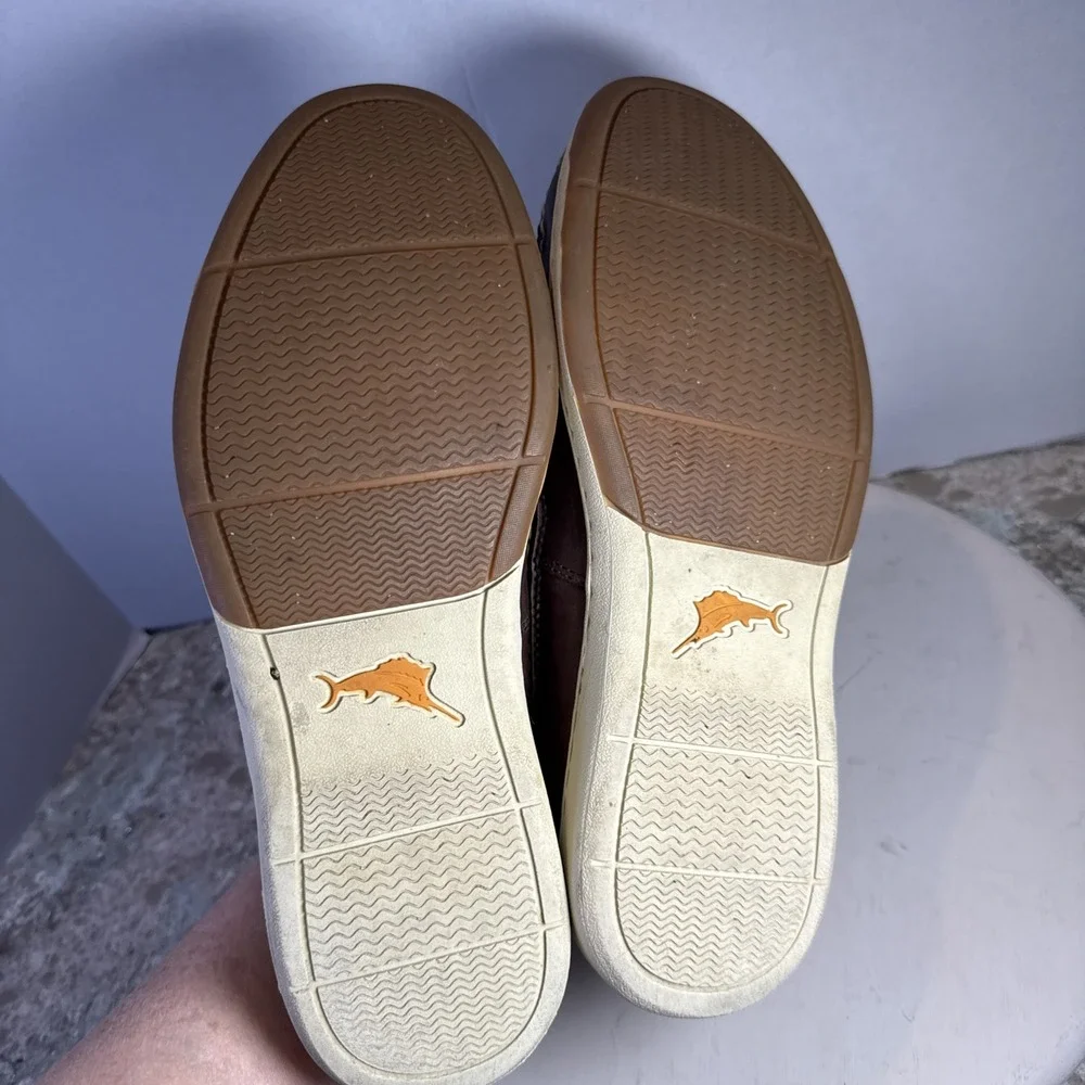 Tommy Bahama Mens Boat Leather Brown Shoe Size 11.5 M Flex Sole Nautical Sailing